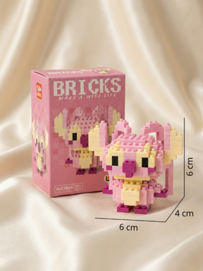 Mini Blok Figür Pembe Karakter DIY Oyuncak