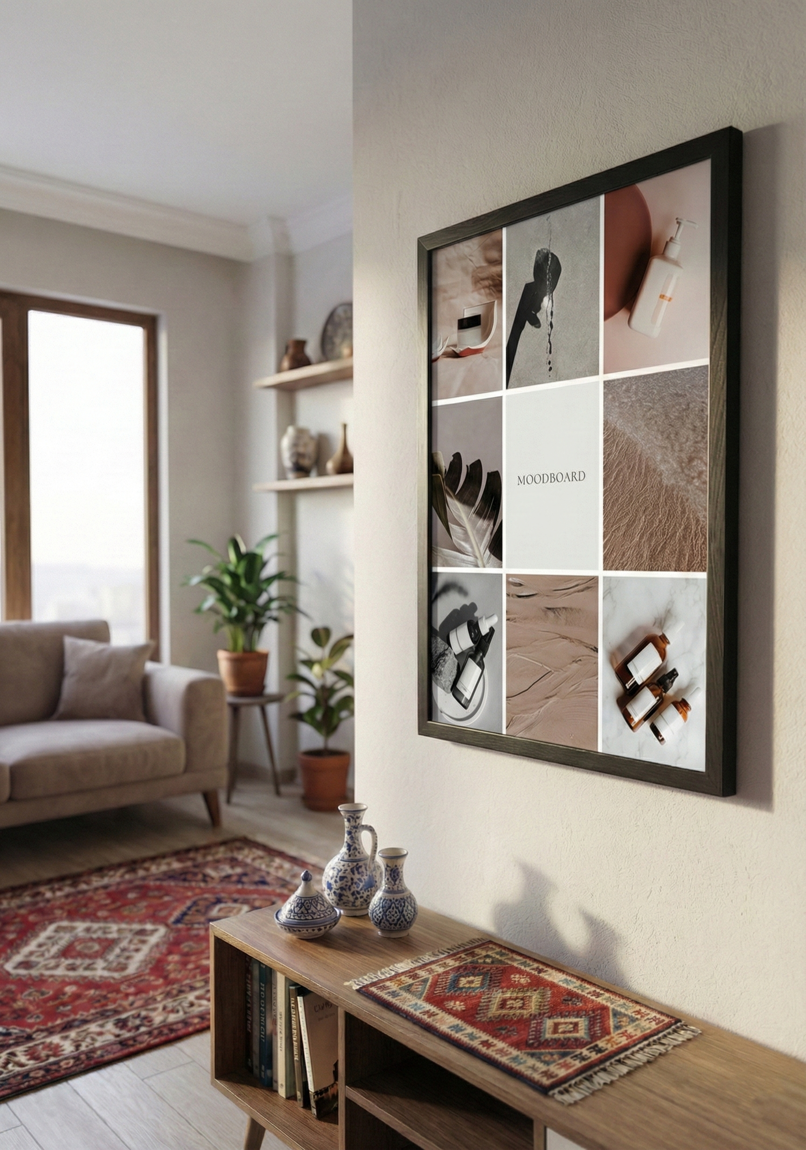 Modern ve Doğal 8 Fotoğraflı Kolaj Baskılı A3+ Siyah Çerçeve - Görsel 2