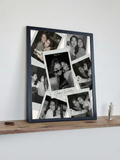 Pola Stil 7 Fotoğraflı Kolaj Baskılı A3+ Siyah Çerçeve