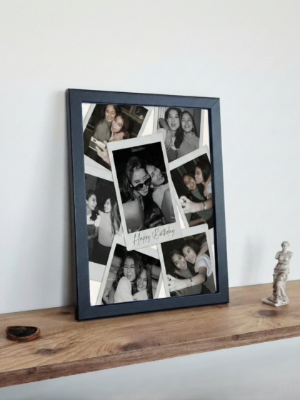 Kişiye Özel A4 Pola Stil 7 Fotoğraflı Kolaj Çerçeve